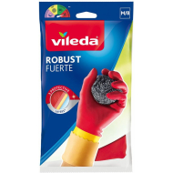 Vileda Gants Robustes - Taille M - Néoprène - Rouge - 1 Paire - Matériel Néoprène - Couleur Rouge