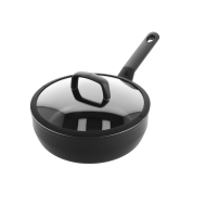 BK Casserole en Céramique avec Couvercle - Induction - Aluminium - Noir - Marque BK - Convient pour Four,Halogeen,Gaz,Induction,Keramisch,Électrique