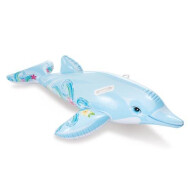 Intex Ride-On Dauphin - 175x66cm - Bleu clair - Poignées - Kit de réparation inclus - Marque Intex - Couleur Bleu clair - Age à partir de 3 ans