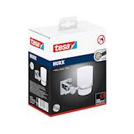 Bekerhouder, hoogglans verchroomd metaal, zelfklevend, 95 mm x 125 mm x 90 mm - Merk Tesa