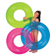 Intex Anneau Gonflable Transparent - Ø76cm - Bleu Vert Rose - Vinyle - Marque Intex - Couleur Rose,Vert,Bleu - Age à partir de 8 ans