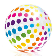 ntex Ballon de plage Jumbo - 107cm - transparent - pois - rayures - kit de réparation - Marque Intex - Couleur Transparant - Age à partir de 3 ans