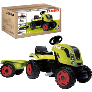 Smoby Gocart Tracteur avec Remorque Claas - Marque Smoby - Couleur Vert - Age à partir de 3 ans