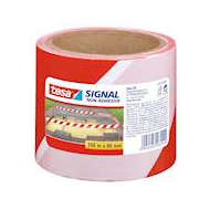 Waarschuwings- en markeerlint niet klevend 100 m x 80 mm  rood-wit - Merk Tesa
