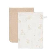 Washandjes x3 hydrofiel Baby Bunny / Beige - Merk Little Dutch