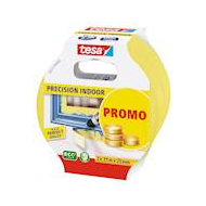 Precision Indoor afplaktape 25 m x 25 mm geel - Merk Tesa