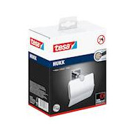 Dérouleur papier toilette avec couvercle, métal chromé, amovible, 130 mm x 140 mm x 70 mm - Marque Tesa