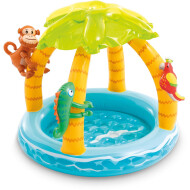 Intex Piscine enfant Tropical Island 58417NP - Ø102x86cm - avec auvent et éléments de jeu - Marque Intex