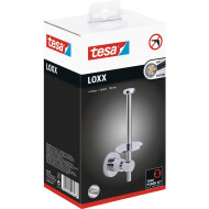 Stockeur papier toilette, métal chromé, amovible,  185 mm x 65 mm x 92 mm - Marque Tesa