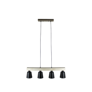 Euro Light Borneo Hanglamp - 4xE27 - Zwart - Kleur Zwart - Materiaal Metaal - Type lamp Lamp niet inbegrepen - Aantal lichtpunten meer dan 3 - Fitting Nvt
