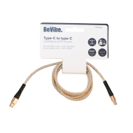 BeVibe Câble de Charge et Données USB-C à USB-C - 1m - Nylon - Or