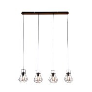 Euro Light Lombok Hanglamp - Ø180mm - 4xE27 - Zwart - Fitting Nvt - Materiaal Metaal - Kleur Zwart - Type lamp Lamp niet inbegrepen - Aantal lichtpunten meer dan 3