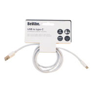 BeVibe Câble de Charge et Données USB à USB-C - 1m - Soft Touch - Blanc - Surmatelas