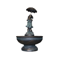 Tuinbeeld fontein meisje parasol - Merk DDD