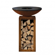 Outr Plancha Barbecue C 80 avec Socle Ouvert - Ø80cm - Rouille - Marque Outr - Type de barbecue Charbon de bois