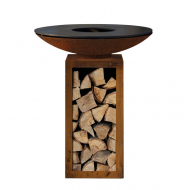 Outr Plancha Barbecue C 100 avec Socle Ouvert - Ø100cm - Rouille - Marque Outr - Type de barbecue Charbon de bois