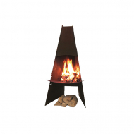 Outr Tria Cheminée de Jardin - 127x56x56 - Rouille - Marque Outr