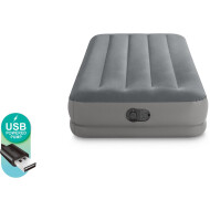 Intex Prestige Downy Luchtbed - 1-Pers 191x99x30cm - Ingebouwde USB Pomp - Fiber-Tech - Merk Intex