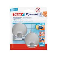 Powerstrips zelfklevende haak rond metaal (2 haken + 4 strips) - Merk Tesa