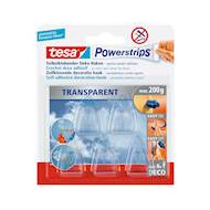 Powerstrips Deco haken transparant (5 stuks) - Merk Tesa