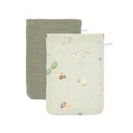 Washandjes set hydrofiel Little Farm / Olive - Merk Little Dutch