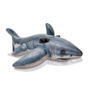Intex White Shark Ride-On - Jouet gonflable - 173x107cm - Poignées - Impression réaliste - Marque Intex - Couleur Bleu-gris - Age à partir de 7 ans