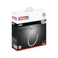 Porte-serviettes anneau, métal chromé, amovible, 210 mm x 185 mm x 76 mm - Marque Tesa