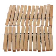 Set 24 houten wasknijpers - Topper - Merk DDD - Kleur Hout