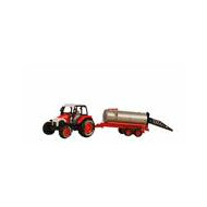 Farm Truck Speelgoedtractor met Tankwagen - Terugtrek - Rood - Leeftijd vanaf 3 jaar