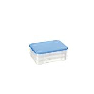 Sunware Boîte à Viande Club Cuisine - 3 Pièces - 22,5x16,5x9 cm - Transparent/Bleu - Couleur Bleu,Transparant - Matériel Matière plastique