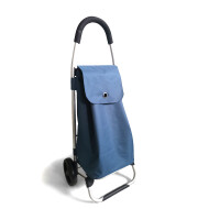 Boodschappentrolley Rome - Afneembare Tas - Aluminium - Blauw - Merk DDD - Inhoud 35 l - Materiaal Polyester - Opties Op wieltjes,Met handgreep - Kleur Blauw