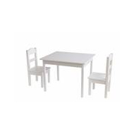 Juul Table d'Enfant avec 2 Chaises - Carré - Bois - Blanc - Surmatelas - Marque DDD Toys - Age n/A - Couleur Blanc