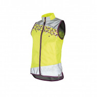 Wowow Mouwloos Fietsshirt Dames Amy Jacket - Ritssluiting - Reflecterend - XXL - Fluogeel/Zilver - Merk Wowow