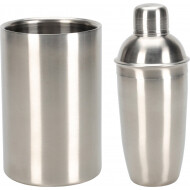 Excellent Houseware Set de Bar - 13x13x19cm - RVS - Argent - 2 Pièces