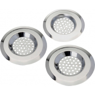 Excellent Houseware Filtre d’Évier - Ø8cm (2x) et Ø6,5cm (1x) - RVS - Argent - 3 Pièces