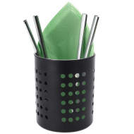 Excellent Houseware Range-Couverts - Durable - Style Moderne - Ø10xH13cm - Acier Inoxydable - Noir