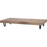 Home&Styling Plateau de Service - Rectangulaire - Avec Pieds - 40x18x6cm - Bois de Manguier - Marron - Matériel Bois - Couleur Brun