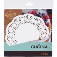 La Cucina Bordures de Tarte - Décoration de Tarte - Ø165 mm - Papier - Blanc - 20 pièces