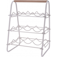 Excellent Houseware Wijnrek - Voor 9 Flessen - 33x29x46cm - Metaal - Wit