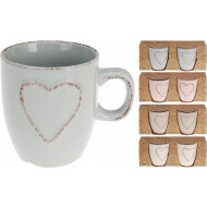 Excellent Houseware Bekerset - Magnetron & Vaatwasveilig - 150ml - Aardewerk - Multicolor - 2 stuks - Kleur Multicolor
