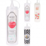 Excellent Houseware Bouteille à Sauce Set - 0,7l - Polyéthylène - 3 Pièces