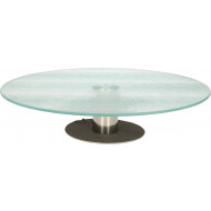 Excellent Houseware Plateau à Gâteau - Rotatif - Ø30cm - Verre/RVS - Argent - Matériel Verre - Couleur Argent