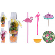 H&S Décoration Set de Cocktail Shaker - Ø9cm - Plastique / Papier - Multicolor