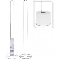 Bathroom Solutions Porte-Papier Toilet Sur Pied - Sans Perçage - Chrome - 60cm - Métal - Argenté