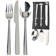 Excellent Houseware Set de Couverts - L 19,5-22 cm - Acier Inoxydable - Argent