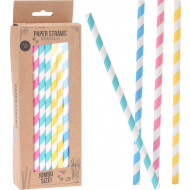 Excellent Houseware Pailles Jumbo - Extra Large - Solides - 25cm - Papier - Multicolores