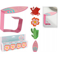 Excellent Houseware Set de Pinces à Nappe - Thème d'Été - 23x5x11cm - Métal - Multicolore - 4 pièces