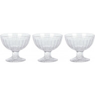 Excellent Houseware Set de Coupes à Glace - 200ml - Verre - Transparent - 3 pièces