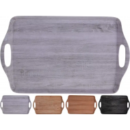 Excellent Houseware Plateau - Imprimé Bois - Poignées - 45x30cm - Mélamine - Multicolore - Matériel Mélamine - Couleur Multicolore