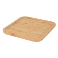 Excellent Houseware Plateau de Service - 25x25x2cm - Bambou - Marron - Matériel Bambou - Couleur Brun